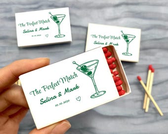 The Perfect Match Wedding Matchbox Wedding Favors for Guests Wedding Matchbooks Personalized Matches for Engagement Party, Bridal Shower