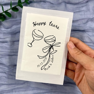 20PCS Custom Wedding Happy Tears Tissue Packs,Waterproof Wedding Tissue Holder – Custom Bridal Tears Pouch – Personalized Wedding Must-Have