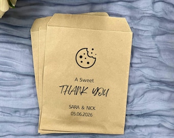 25 bolsas de galletas con forma de Kfaft, bolsas de regalo de boda, bolsas de donuts, bolsas de galletas, bolsas de amor dulce, bolsas de regalo de despedida de soltera