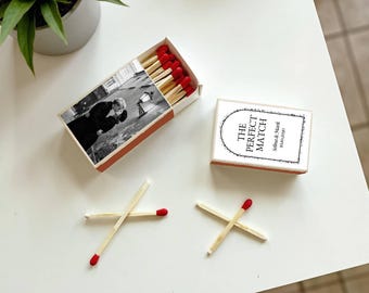 The Perfect Match Wedding Matchbox Wedding Favors for Guests Wedding Matchbooks Personalized Matches for Engagement Party, Bridal Shower