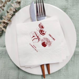 Personalized Wedding Napkins, Custom Cocktail Napkins, Custom Wedding Anniversary Cocktail Napkins, Wedding Table Decor