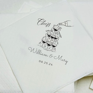 Custom Name Napkins,  Custom  Wedding Napkins, Personalized Engagement Napkins, Cocktail Napkins, Wedding Reception Napkins,Rehearsal Dinner