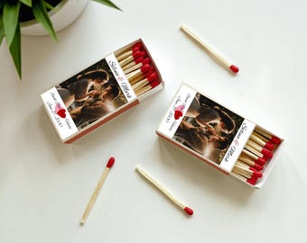 Personalized Wedding Matchbox Favors - Custom Matches for Candle Favors, Sparkler Send-Off, Bridal Shower, Engagement, Reception Gifts