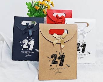 Custom 21st Birthday Gift Bags, Party Favours Gift Bag,Custom Birthday Favour Bags,Personalised Gift Bag,Kraft Name Gift Bags,Thank You Bags