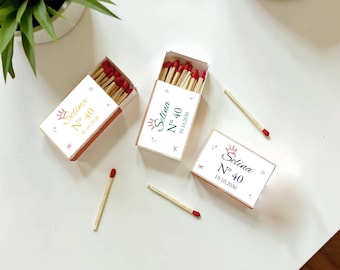 Custom Birthday Party Match Box, Aged to Perfection Birthday Favors, Birthday Matchbook,Personalized Artwork Birthday Gifts, 30th 40th 50th