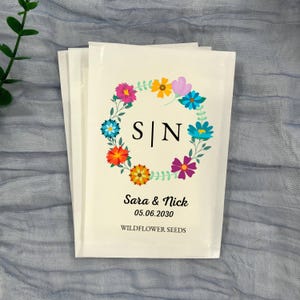 Custom Wedding Wildflower Seed Packet, Wedding Seed Packets Favor, Personalized Seed Packets Favor for Bridal Shower, Wedding Favor in Bulk