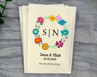 Custom Wedding Wildflower Seed Packet, Wedding Seed Packets Favor, Personalized Seed Packets Favor for Bridal Shower, Wedding Favor in Bulk