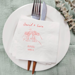 Personalized Wedding Napkins, Custom Cocktail Napkins, Custom Wedding Anniversary Cocktail Napkins, Bridal Shower Napkins