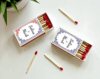 Custom Wedding Matchbox Wedding Favors for Guests Wedding Matchbooks Personalized Matches for Engagement Party, Bridal Shower
