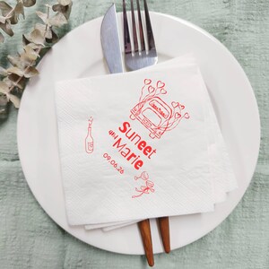 Personalized Wedding Napkins, Custom Cocktail Napkins, Custom Wedding Anniversary Cocktail Napkins, Bridal Shower Napkins