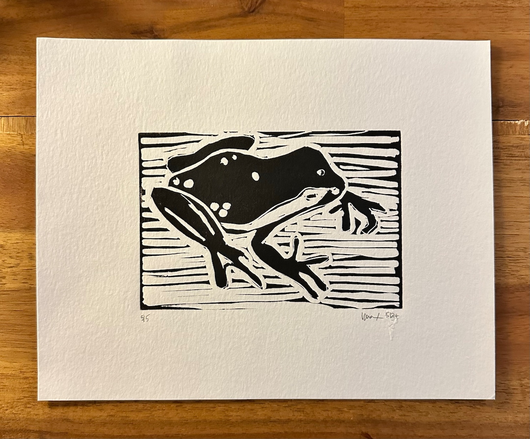 Tree Frog | Hand-pulled Linocut Print | Original Art | Signed and ...