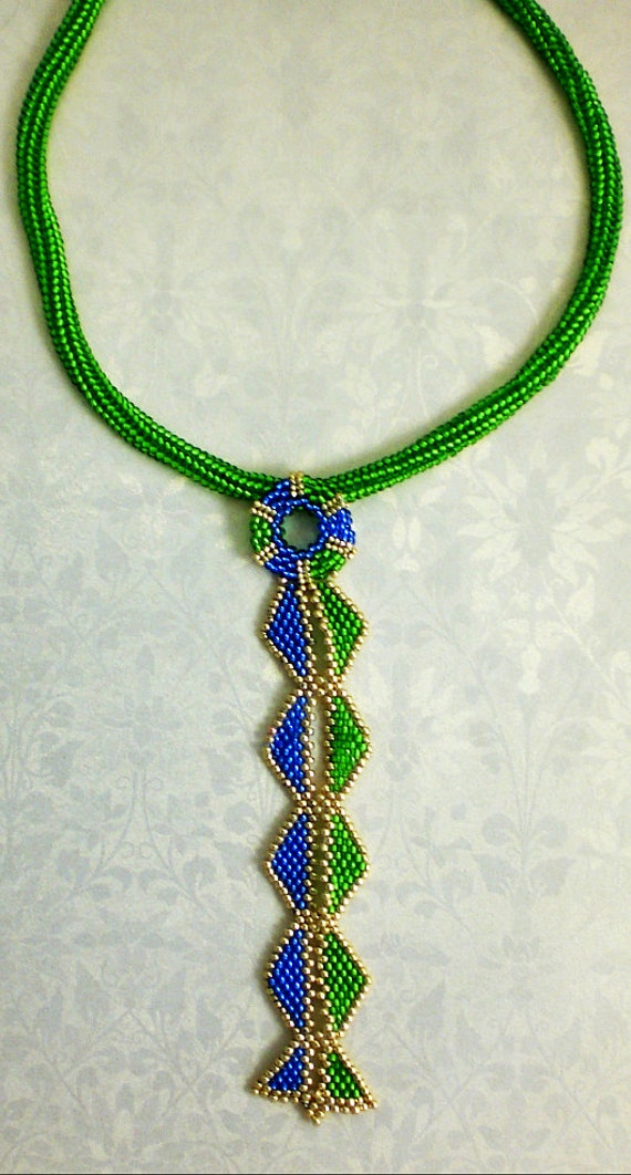 gold and green statement necklace
