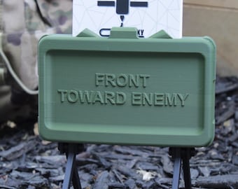3D Printed Claymore Business Card Holder: Military Desk Decor