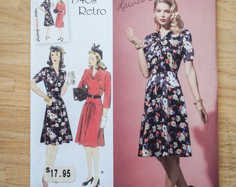 Simplicity 1587 Vintage Repro Women's 1940s Dress Sewing Pattern Size 6-8-10-12-14 New Uncut