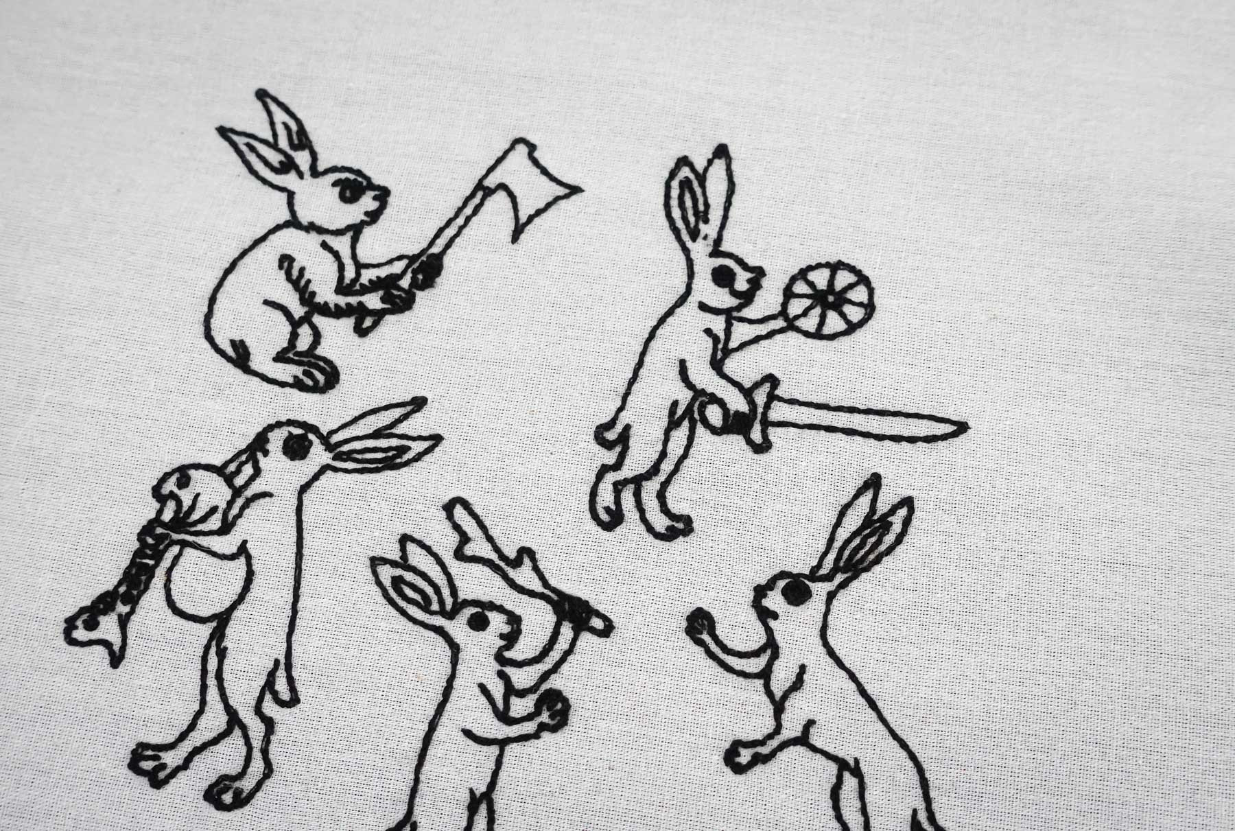 Medieval Battle Bunnies Blackwork Machine Embroidery Set of 13 Designs ...