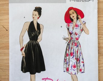 Butterick B5209 Vintage Repro Women's Sewing Dress Pattern 1947 Size 6-8-10-12 New Uncut