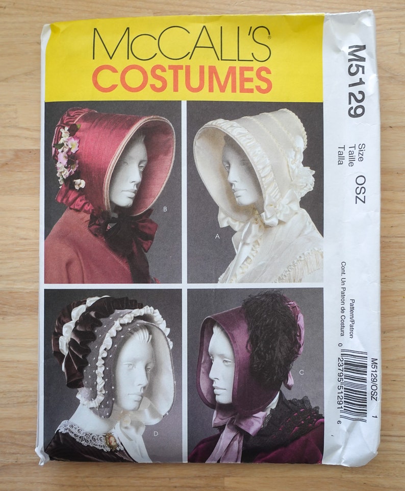 McCall's M5129 Victorian Bonnets Sewing and Craft Pattern One Size image 1
