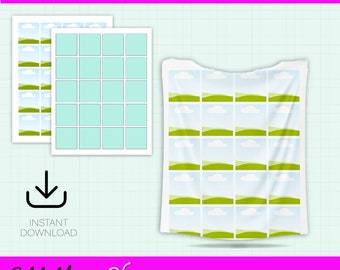 Panel Blanket Sublimation Template: Canva DIY Design (Digital Download)