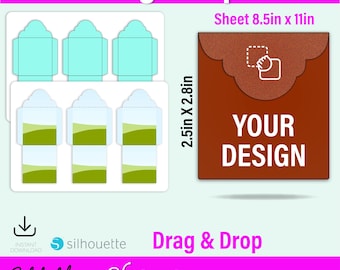 Plantilla para sobre de bolsita de té, etiqueta para bolsita de té, plantilla para paquete de semillas, soporte para bolsita de té, plantilla para sobre de semillas, bolsita de té DIY, bolsita de té editable en Canva