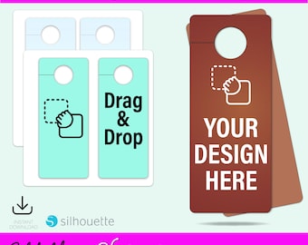 Plantilla para colgador de puerta, colgador de pomo de puerta, letrero colgante para pomo de puerta, colgador de puerta SVG, letrero colgante SVG, etiqueta para puerta de hotel, colgador de puerta editable en Canva