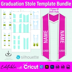 Graduation Stole Template, Graduation Stole svg, Canva Editable Graduation Stole, Sublimation Graduation Stole, Drag and Drop Stole Template