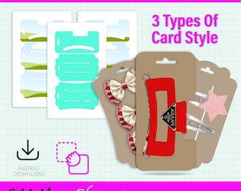 Paquete de tarjetas para exhibir pinzas para el cabello, tarjetas SVG para pinzas de garra, soporte para pinzas para el cabello, plantilla de tarjeta para exhibición colgante, soporte para pinzas de garra para el cabello, tarjeta para pinzas para el cabello