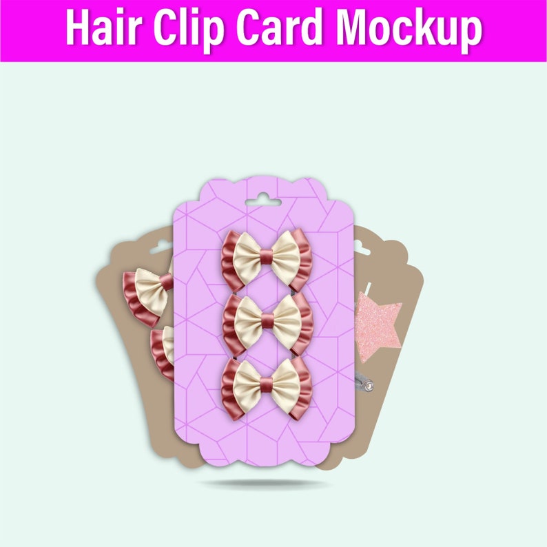 Pattern Clip Card Hair Clip Display Card Bundle, Claw Clip Cards SVG, Hair Clip Holder ...