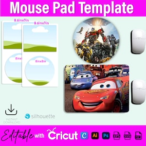 Mouse Pad template bundle, Mouse Pad template, Mouse pad Mockup, Round Mouse Pad Template, Mouse pad SVG, Canva Mouse Pad, Custom Desk Mat