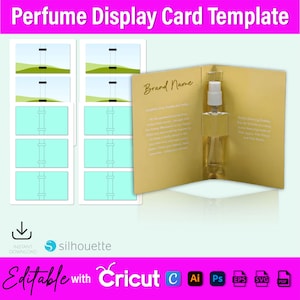 Parfum display kaartsjabloon, parfum monster displaykaart, parfumflesje doos, parfum kaart svg, parfum vak sjabloon png, DIY parfum kaart