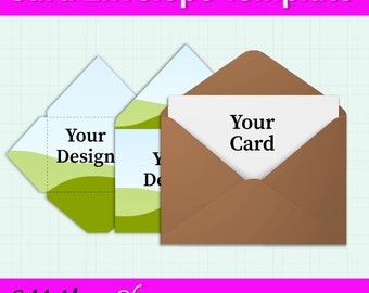 Plantilla de sobre para tarjeta (Svg), plantilla de sobre para tarjeta, plantilla de forro para sobre DIY, forro para sobre fácil y totalmente personalizado, plantilla imprimible