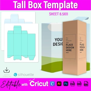 Tall Box Template, Gift Box template, Tall box svg, Doll Box Template,Treat box svg, Gable Box Template, Window Box Svg, DIY Party Favor Box