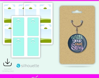 Keychain Display Card Template: Canva & SVG Packaging (Digital Download)
