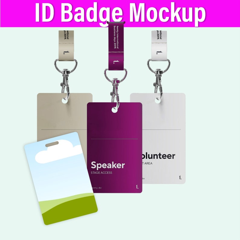 ID Badge Template, Id Badge Blank Template, Customizable Staff Badge