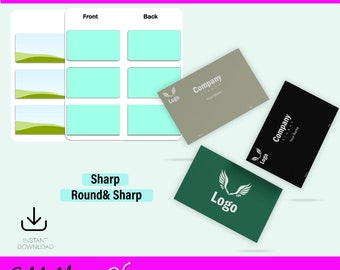 Plantilla de tarjeta de presentación, tarjeta de presentación SVG, tarjeta de presentación de 3"x2.5", tarjeta de presentación con función de arrastrar y soltar, tarjeta de presentación en blanco, tarjeta editable en Canva