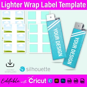 Lighter Label Template, Lighter label Full Wrap, Lighter label Template Svg, Canva Editable Lighter Wrapper png, Sublimation Label Templates