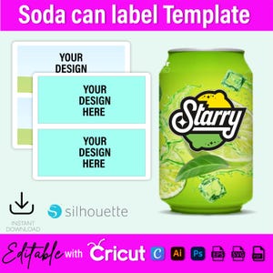 Soda Can Template, Soda Can Wrapper Template, Soda Can SVG, Blank Soda Can Wrap, Party Favor Can, Beer Can Label Template, Regular Soda Can