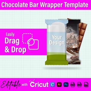 Chocolate Bar Wrapper Template Bundle: Editable Canva Labels (digital ...