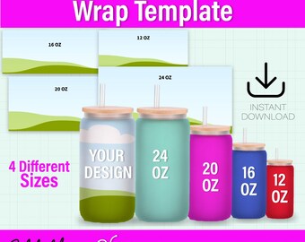 Plantillas para envolver latas de vidrio Libbey: Diseño DIY (Descarga digital)