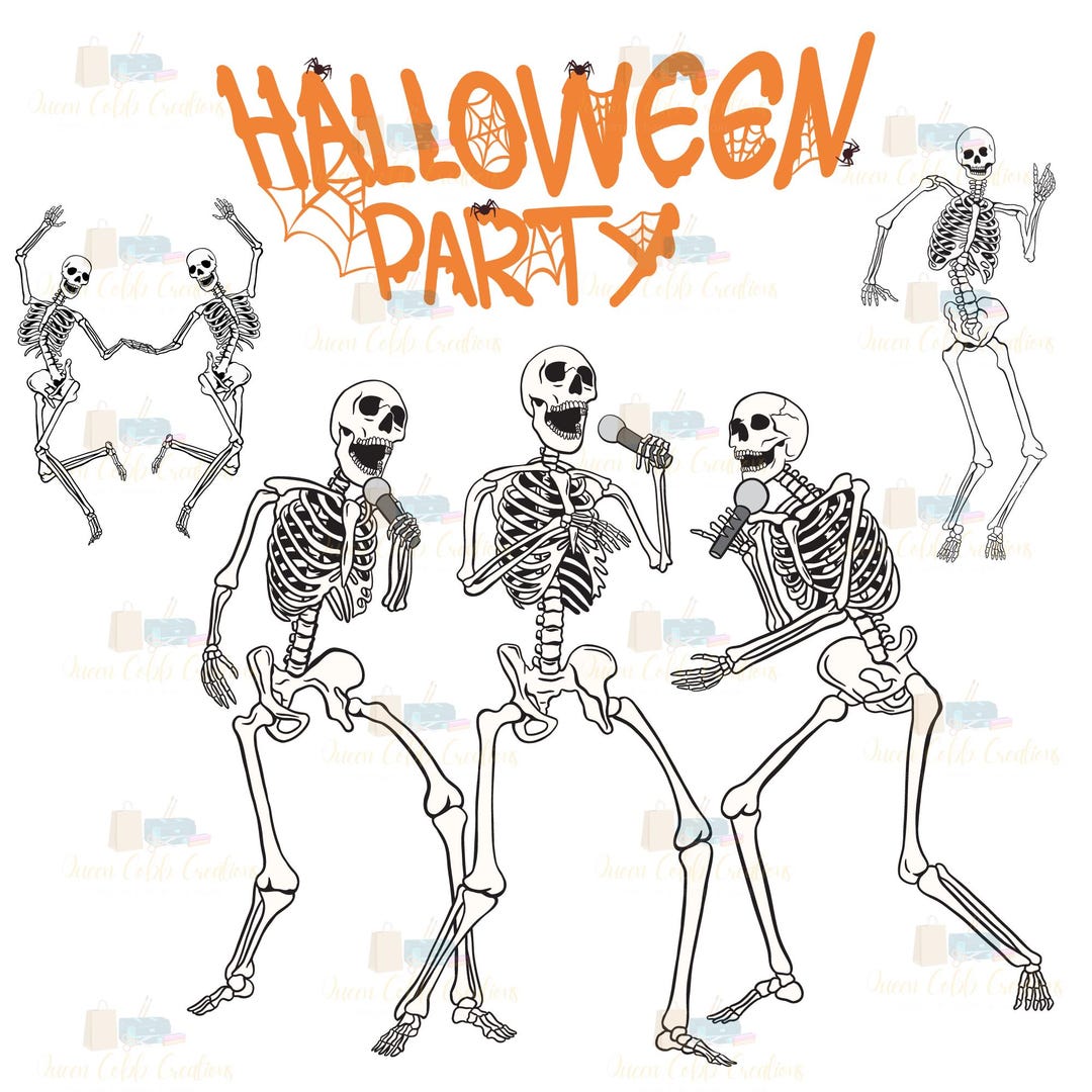 Halloween Skeleton Dance Party PNG (digital Download) - Etsy