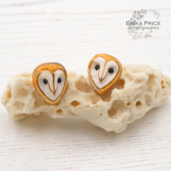 Owl Face Eyes Post Stud Earrings Sterling Silver Orange Yellow Blue Owl Face Eyes Post Stud Earrings Sterling Silver Orange Yellow Blue