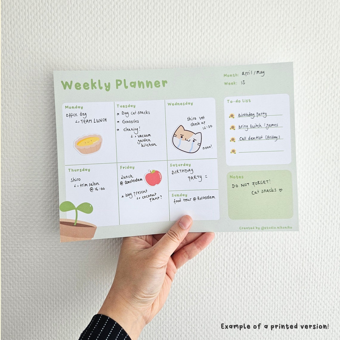 Weekly Planner Digital Download - Sprout | Stationary and Planners | A4 ...