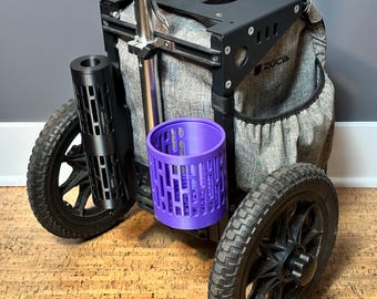El portavasos: portavasos personalizado impreso en 3D para carritos de disc golf ZUCA
