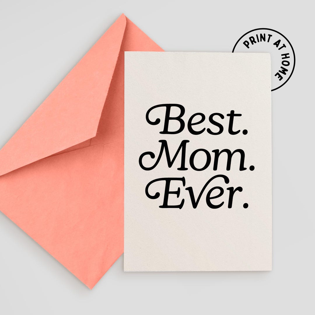 Best Mom Ever Card | Chic Printable Mother's Day Gift (digital Download ...