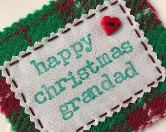 Happy Christmas Grandad - Christmas Card for Grandad - Grandad Card - Christmas Tweed - Tweed Card - County Living