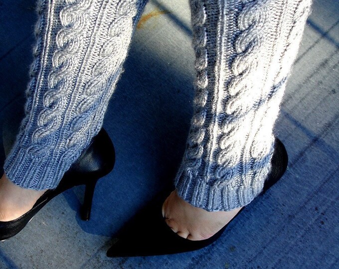 Grey Leg Warmers Gray Hand Knit Gray Etsy