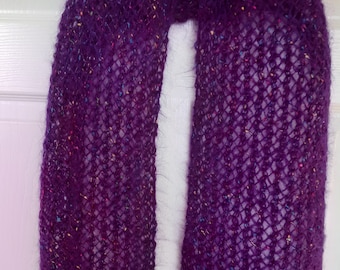 Royal Purple Mesh Mohair Scarf