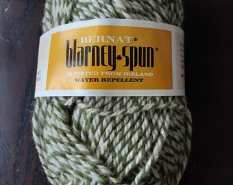 Marled Green Olive White Irish Wool