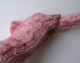 Texting Pink with Red Specks Fingerless Gloves