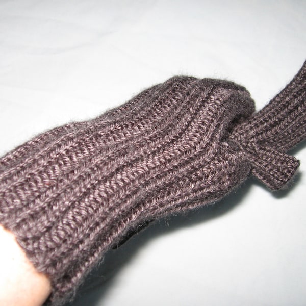 Dark Grey Unisex Charcoal Gray or Black Handmade Fingerless Gloves For Him