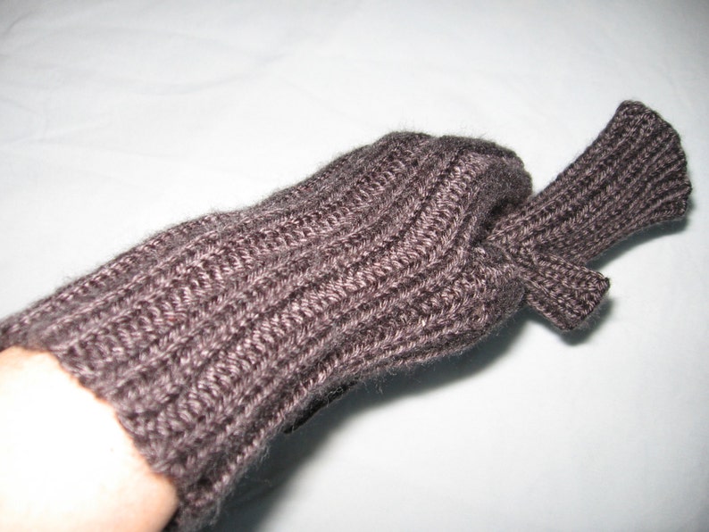 Unisex Charcoal Gray or Black Handmade Fingerless Gloves For Him